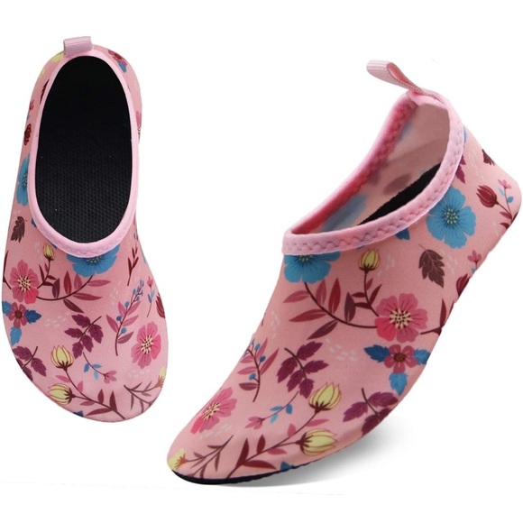 Brand new NWT Kids' Pink Floral Water Shoes size 3.5-4 - Picture 6 of 11